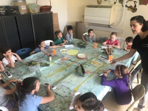 Heros of Sha'ar HaNegev - kids around a table learning